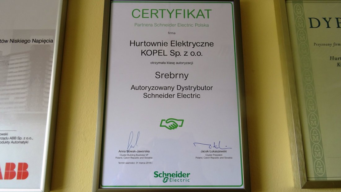 Certyfikat Partnera Schneider Electric