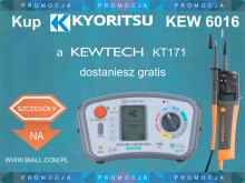 Promocja: Kup miernik wielofunkcyjny Kyoritsu KEW6016, a tester elektryczny KT171 dostaniesz gratis