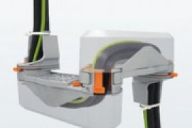 System prowadzenia kabli i przewodów do drzwi szafy sterowniczej